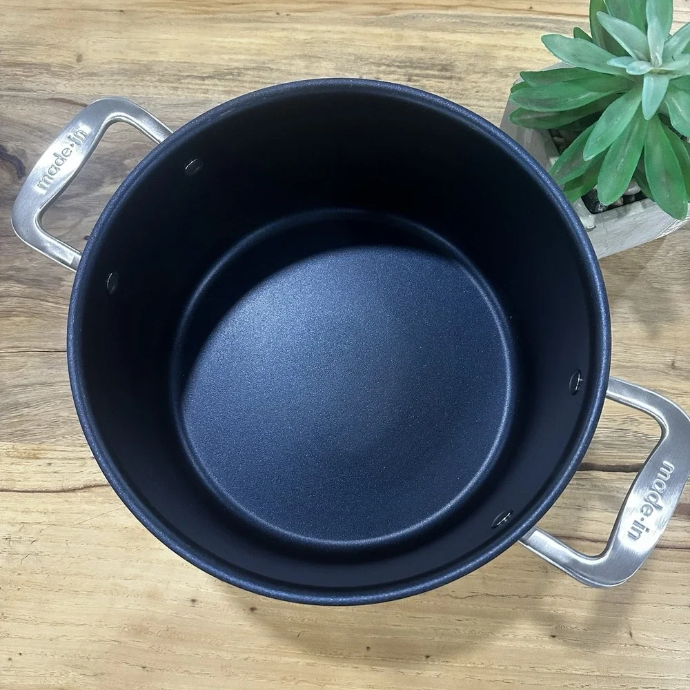 Made In 8 Quart Blue ProCoat Non Stick Stock Pot  & Lid  NEW